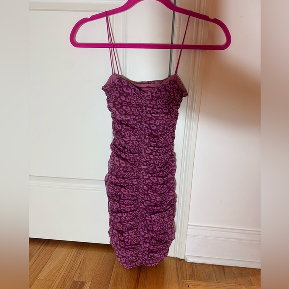 Oh Polly Pink Leopard Print Mini Dress - Picture 3 of 4